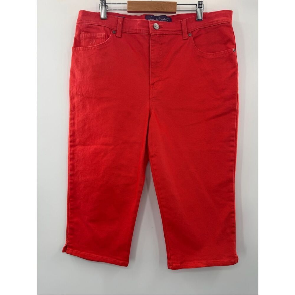 3For$20 Gloria Vanderbilt Amanda Capris Bright Red/Orange size: 14P